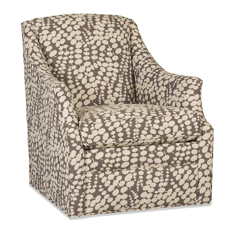Transitional Skirted Swivel Chair